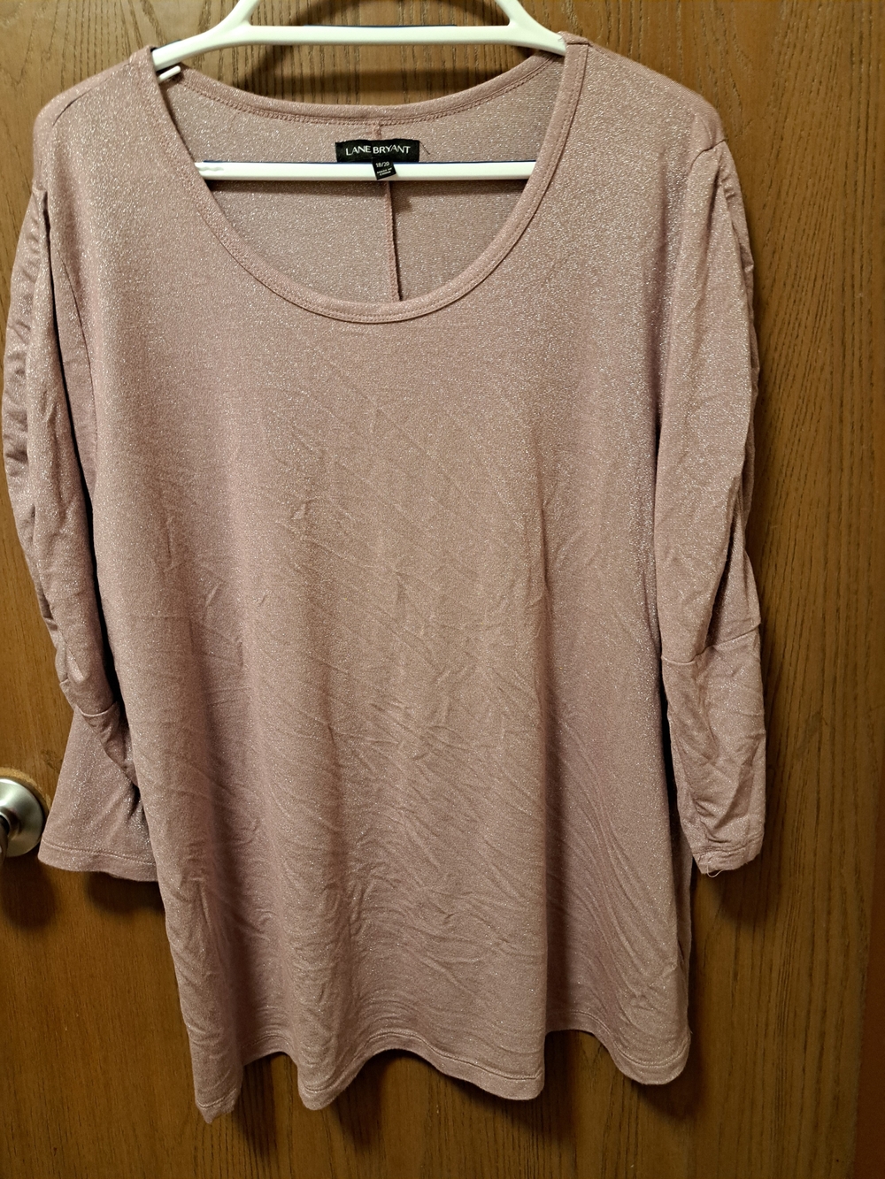 Lane Bryant Dusty Rose Shimmer Scoop Neck Top